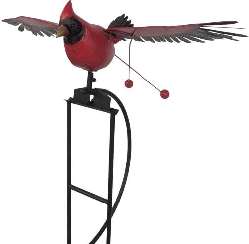 Metal Cardinal Rocker Stake, 75.59"Hx20.86"Wx65.03"L