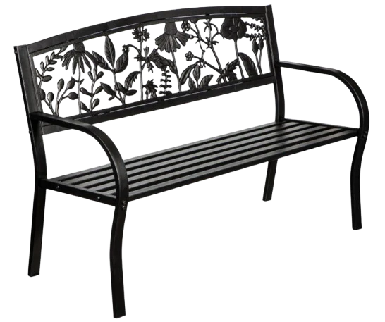 Wildflower Cast Iron Garden Bench