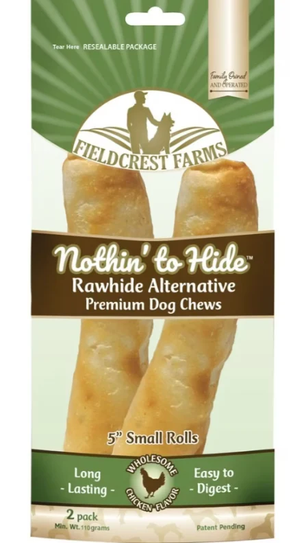 Fieldcrest Farms Nothin' To Hide 5" Rolls Dog Chews, 2pk Chicken