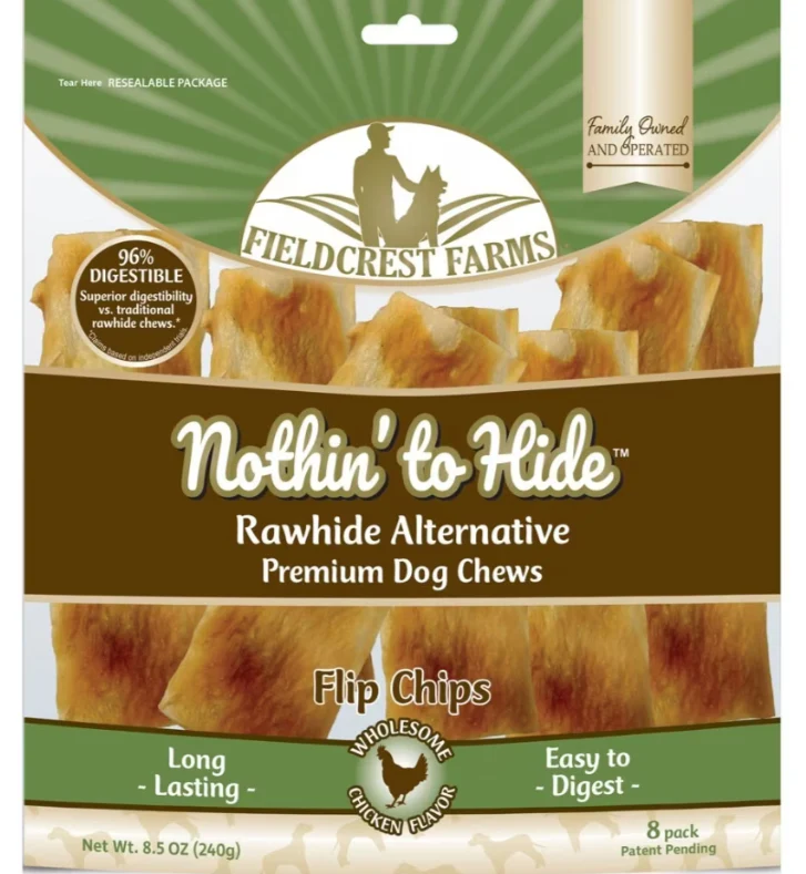 Fieldcrest Farms Nothin' To Hide Flip Chips Dog Chews, Chicken, 8pk