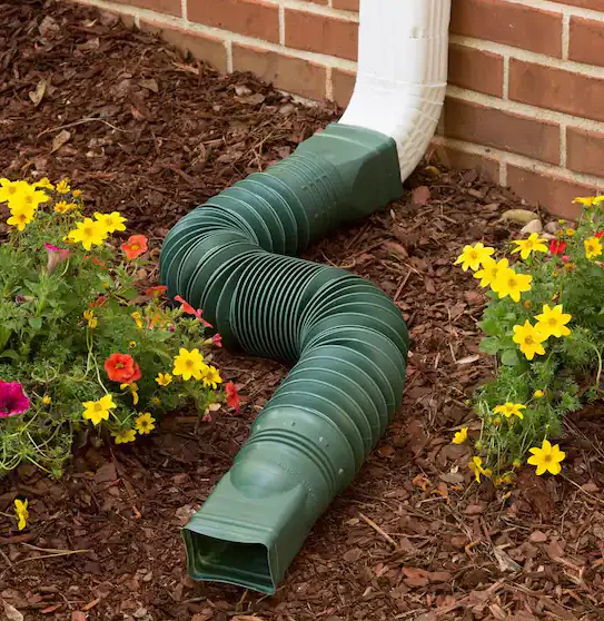 Flex A Spout 55 in. Vinyl Downspout Extension, Green - Image 2