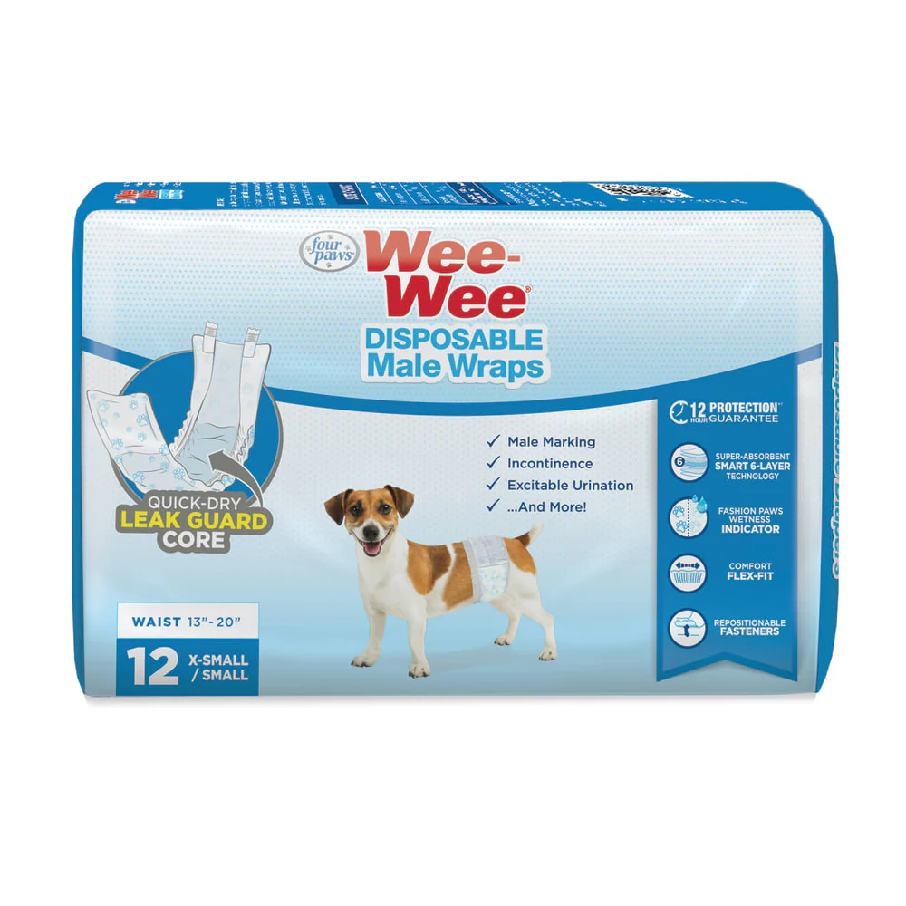 Four Paws Wee-Wee Disposable Male Dog Wraps 12 Count - Image 2