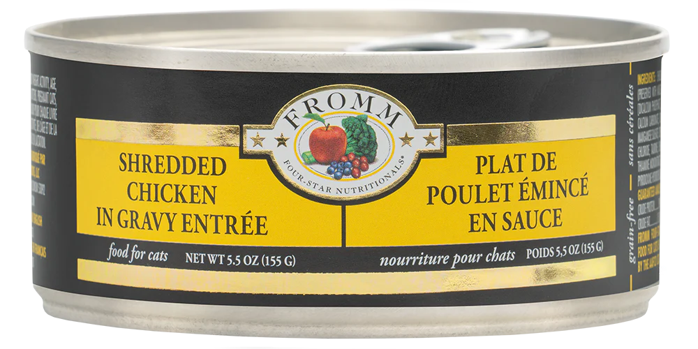 Fromm Four Star Shredded Chicken in Gravy Canned Cat Food, 3oz