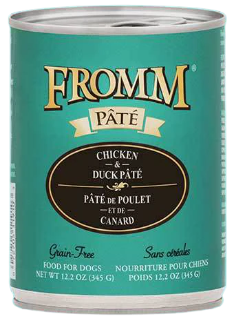 Fromm Grain Free Chicken & Duck Pâté Canned Dog Food, 12.2 oz