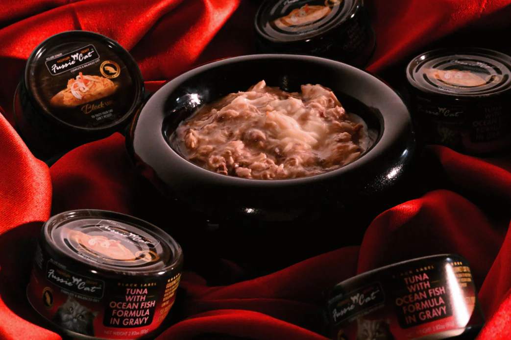 Fussie Cat Premium Black Label Tuna with Ocean Fish Formula in Gravy Recipe Canned Cat Food, 2.82oz - Image 2