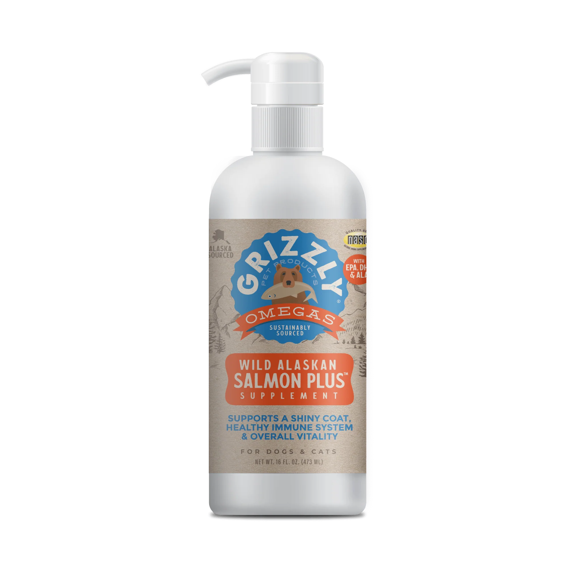 Grizzly Wild Alaskan Salmon Plus Oil for Dogs & Cats