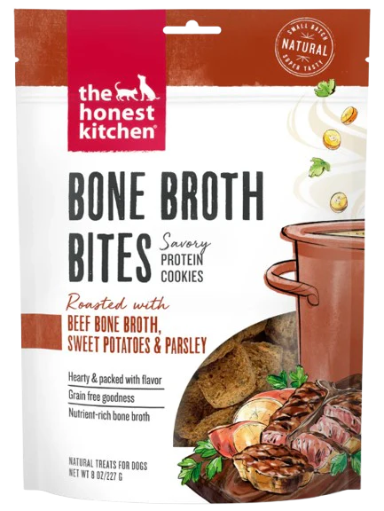 The Honest Kitchen Beef Bone Broth Bites with Sweet Potato Dog Treats, 8oz