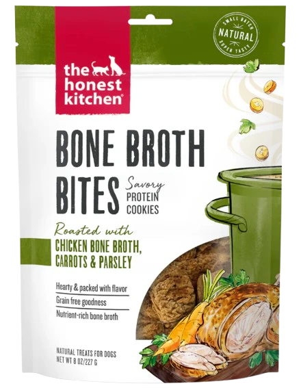 The Honest Kitchen Chicken Bone Broth Bites with Carrots Dog Treats, 8oz