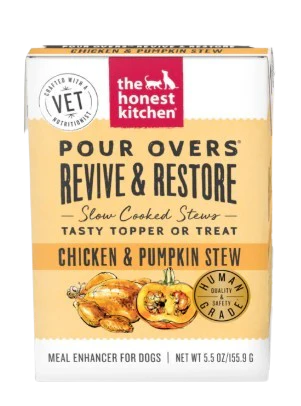 The Honest Kitchen Functional Pour Overs: Revive & Restore - Chicken & Pumpkin Stew Dog Food Box, 5.5oz