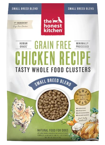 The Honest Kitchen Grain Free Chicken Whole Food Clusters for Small Breeds Dry Dog Food, 4lbs