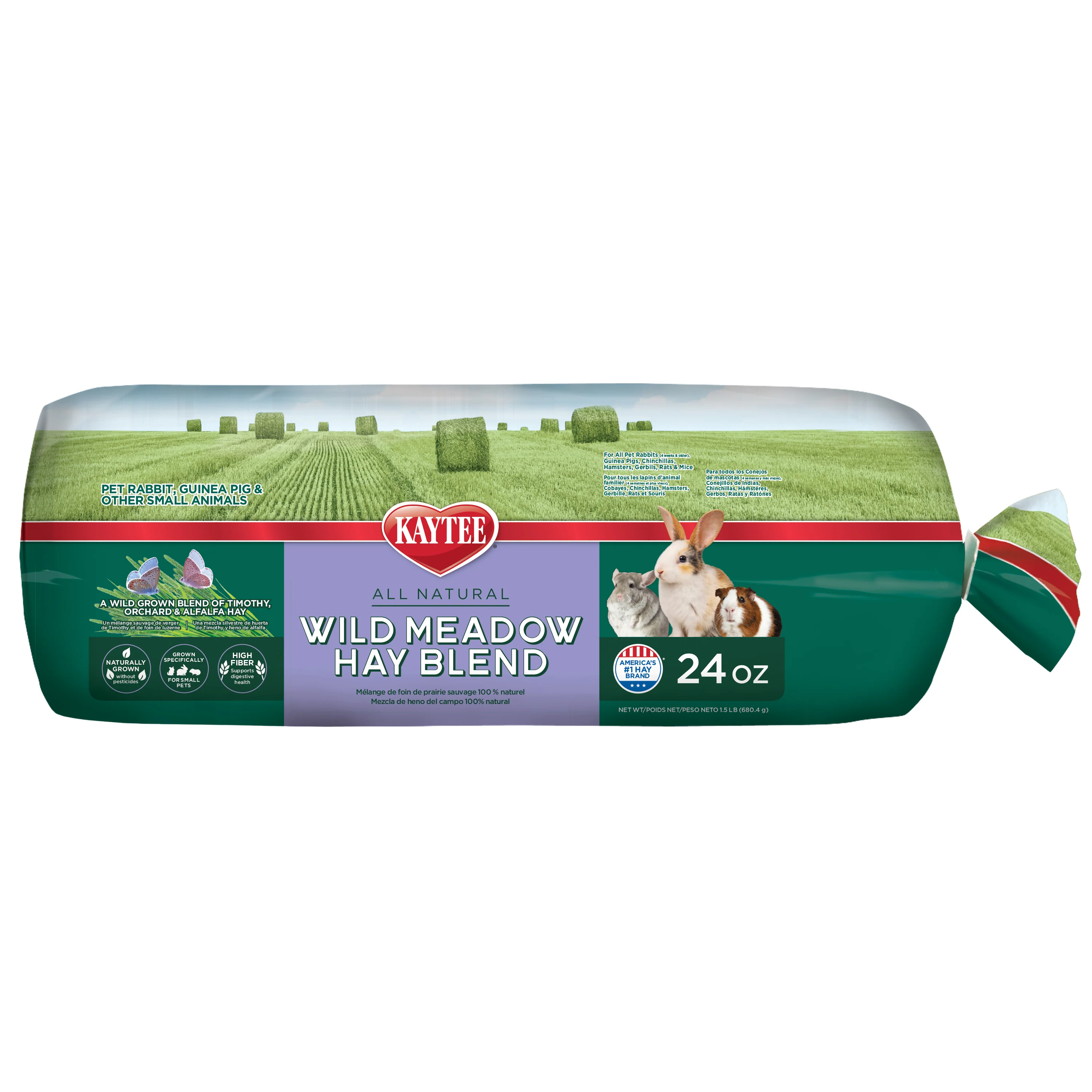 Kaytee Wild Meadow Hay Blend for Small Animals, 24oz