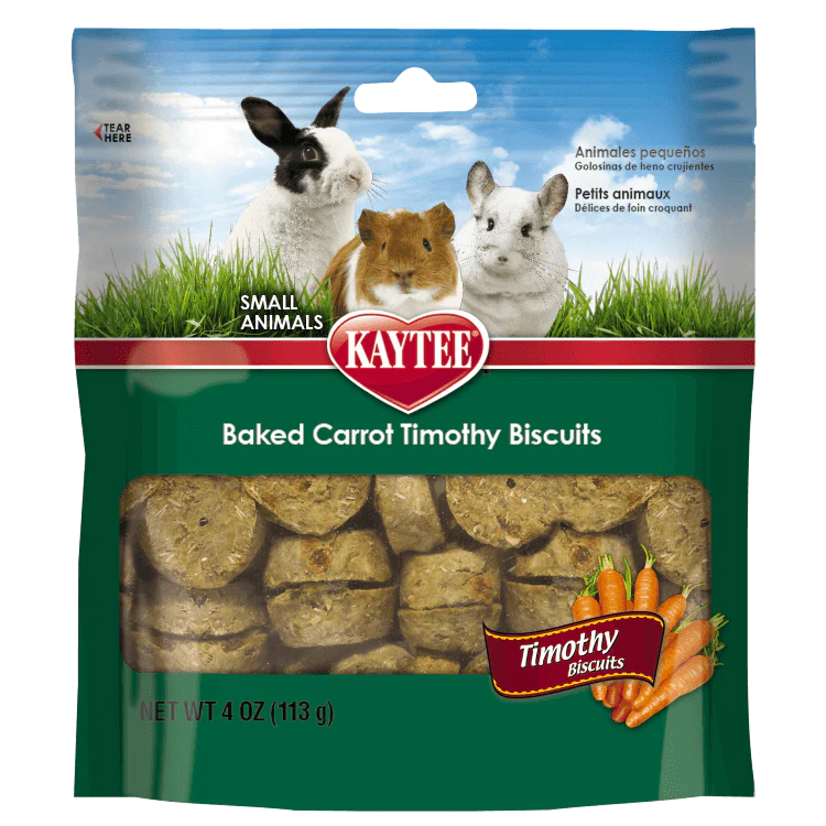 Kaytee Timothy Biscuits Baked Carrot Treat for Small Animals, 4oz