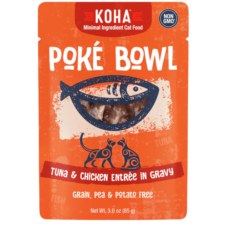 KOHA Poké Bowl Tuna & Chicken Entrée in Gravy for Cats 3oz Pouch