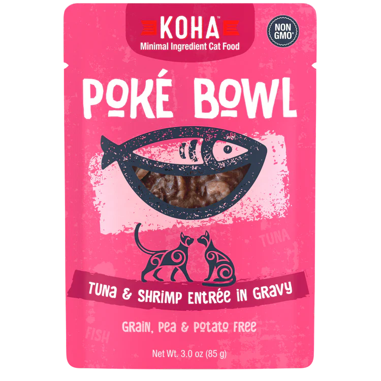 KOHA Poké Bowl Tuna & Shrimp Entrée in Gravy for Cats 3oz Pouch