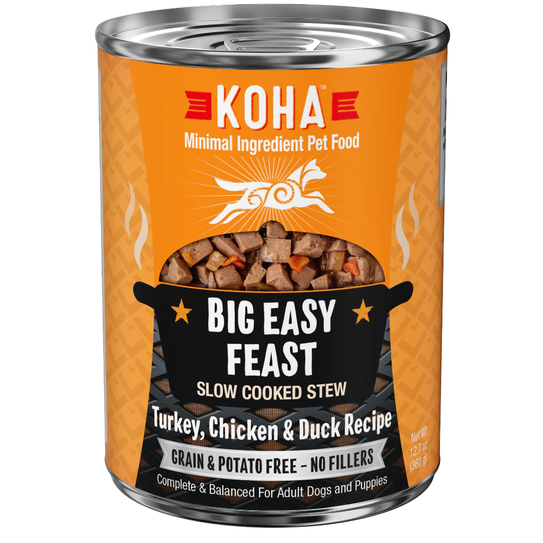 KOHA Big Easy Feast Slow Cooked Stew Turkey, Chicken, & Duck Canned Dog Food