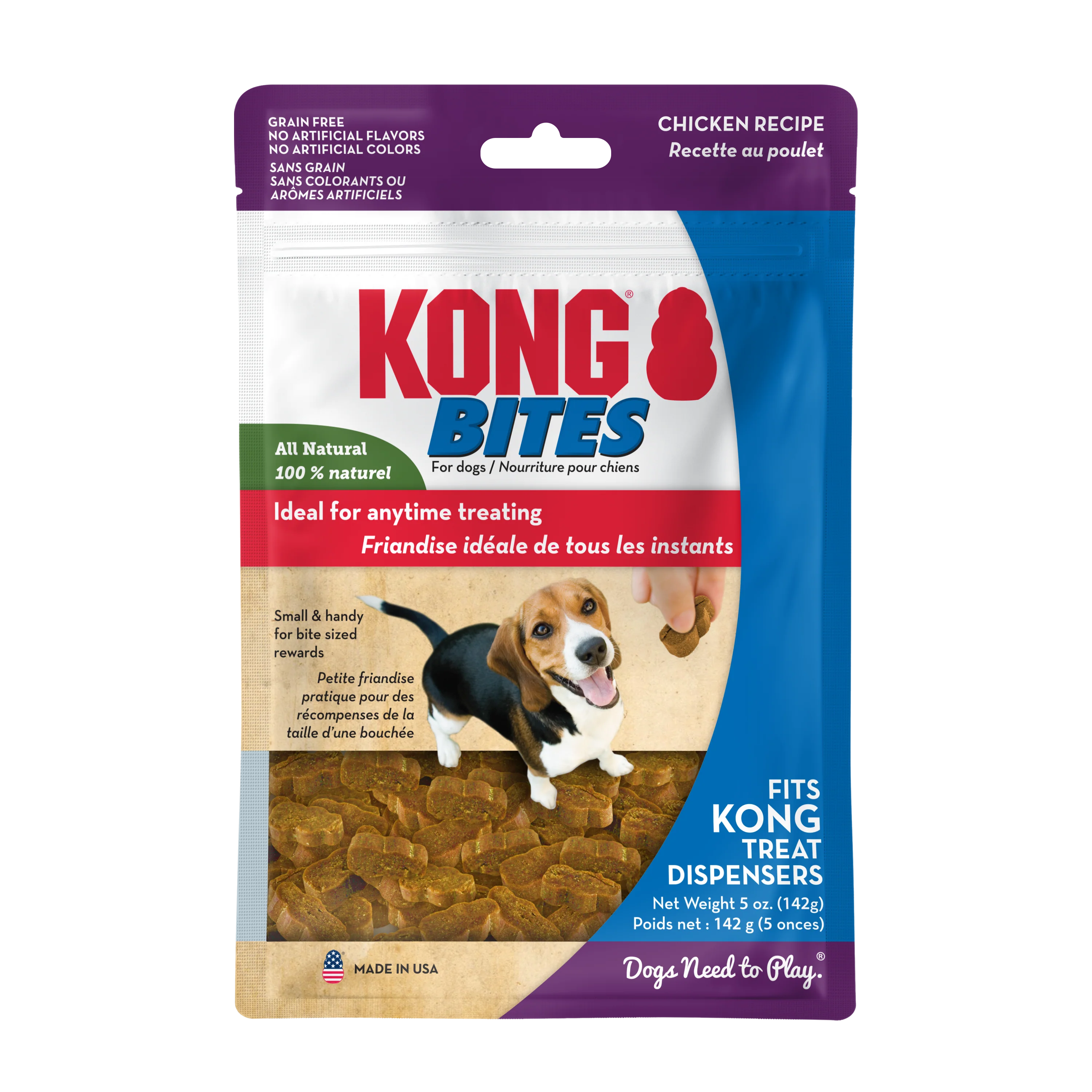 KONG Bites Dog Treats, Chicken, 5oz