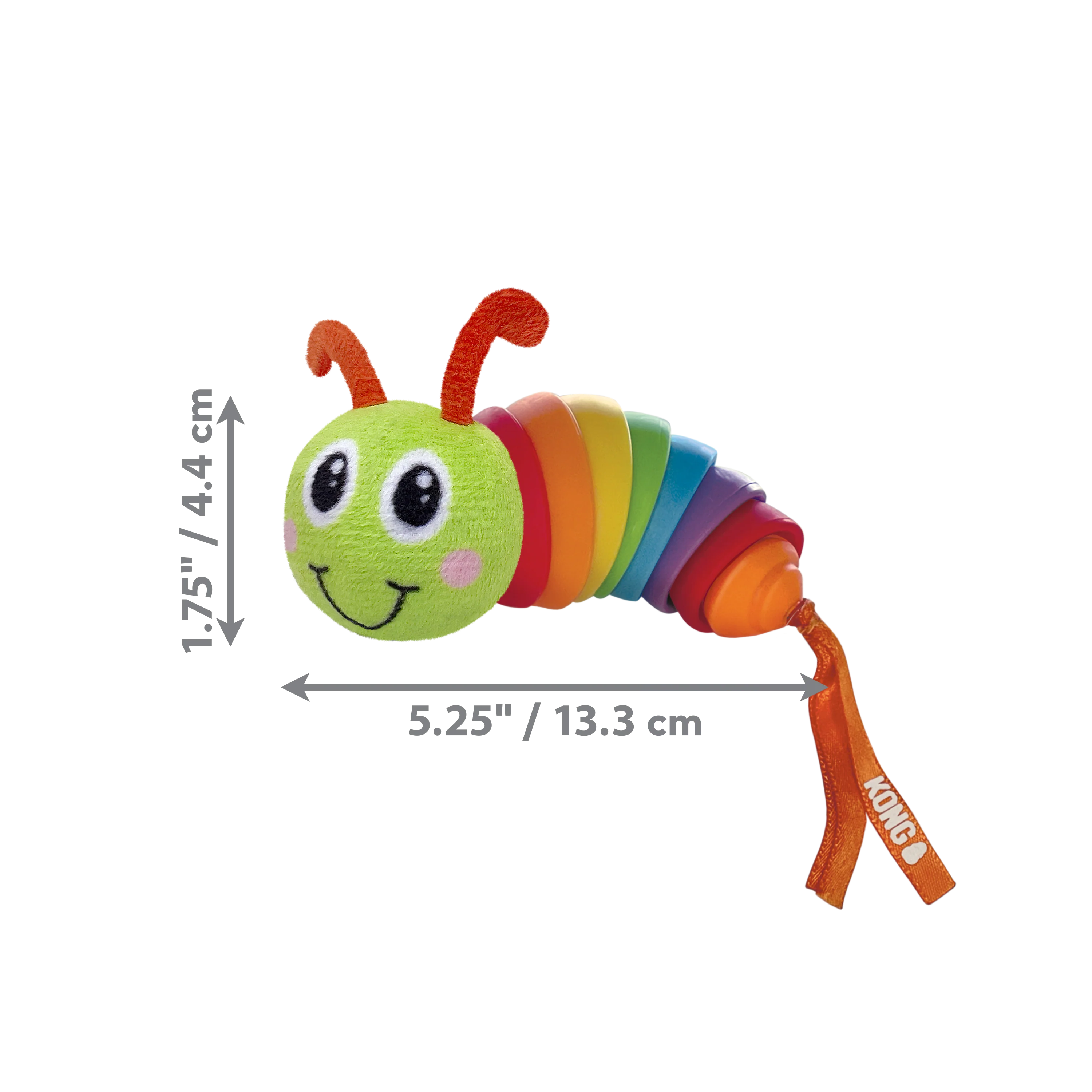 KONG Bat-a-Bout Clackz Caterpillar Cat Toy - Image 2