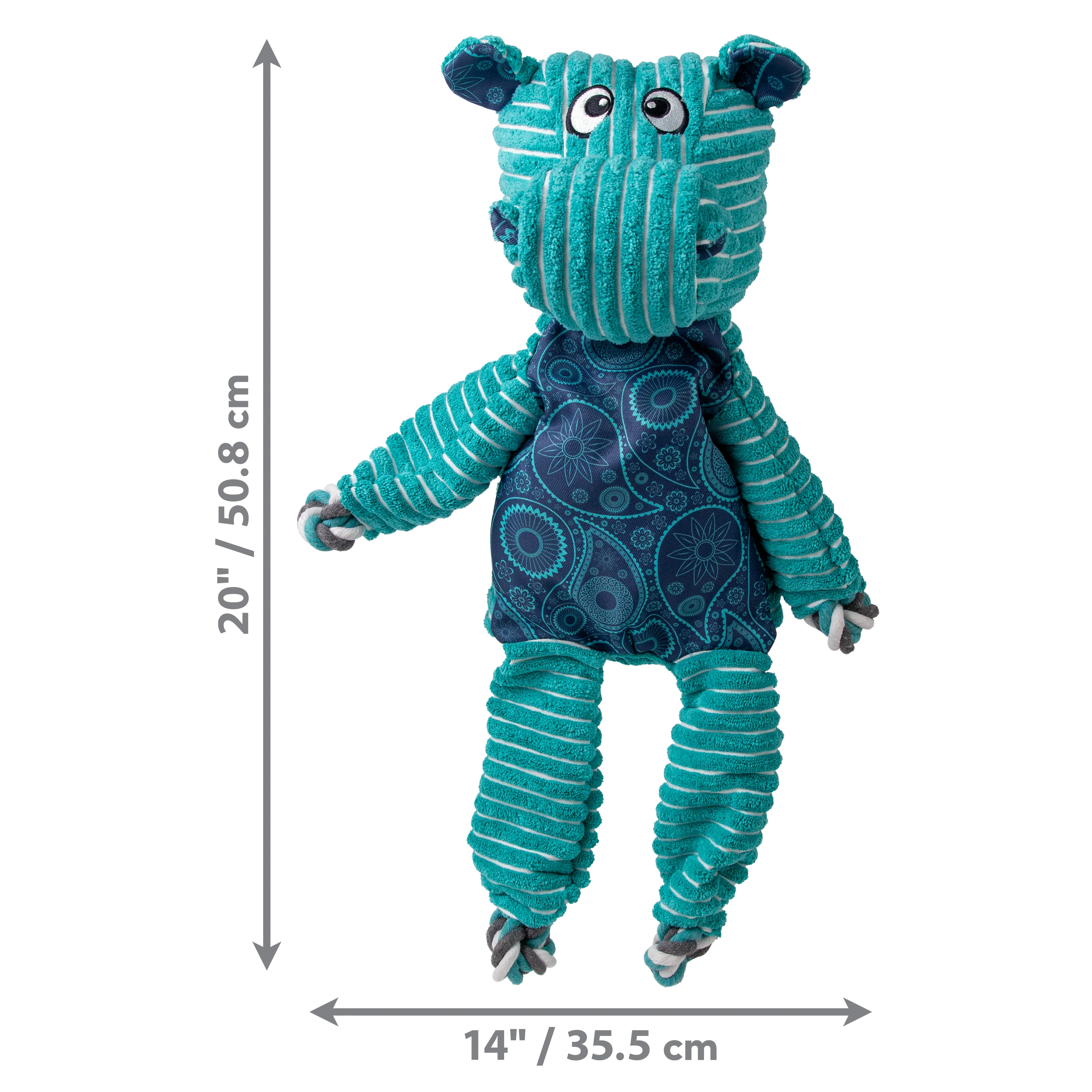KONG Floppy Knots Jumbo Hippo, Extra Large Dog Toy - Image 2