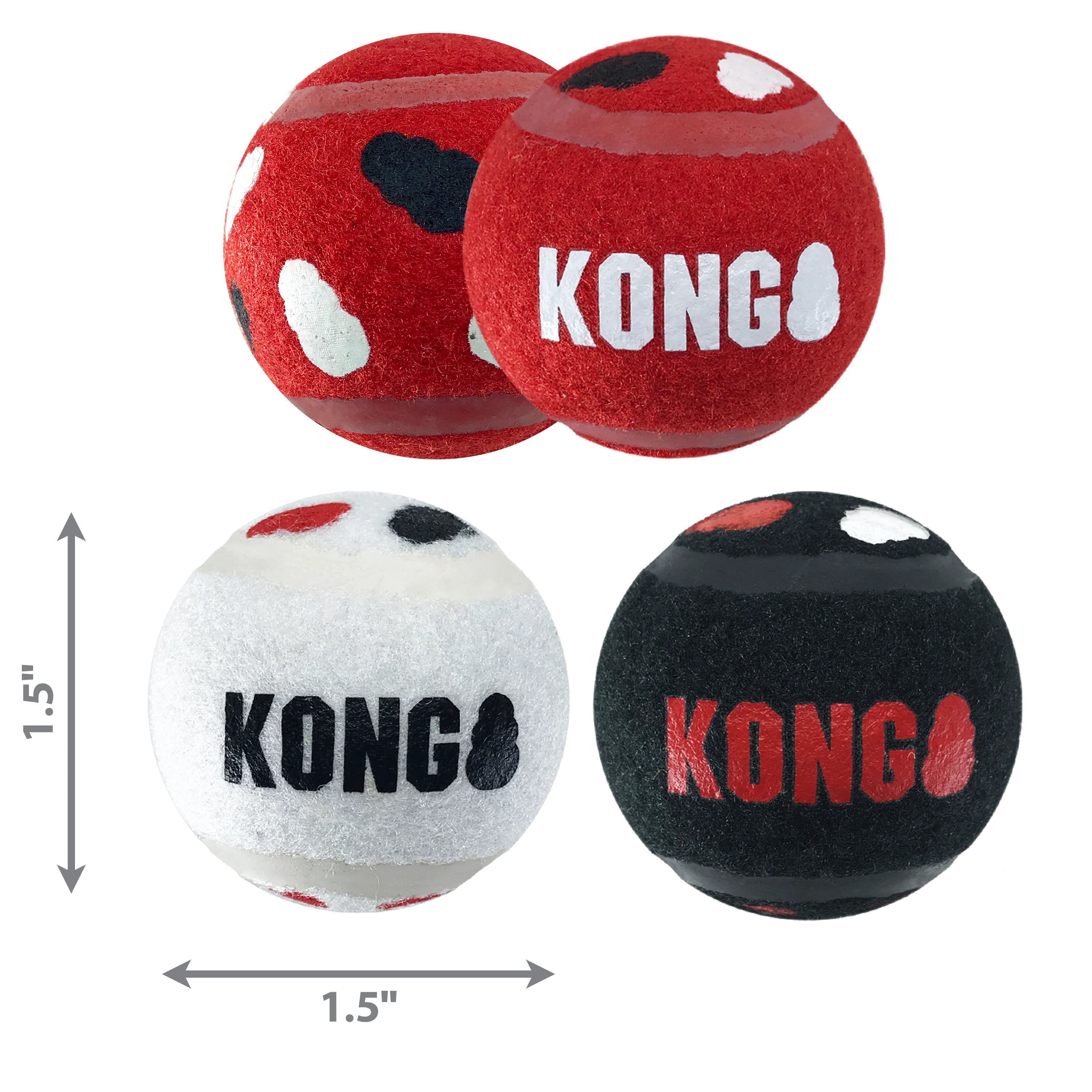 KONG Signature Sport Balls, Medium Dog Toy, 3pk - Image 3