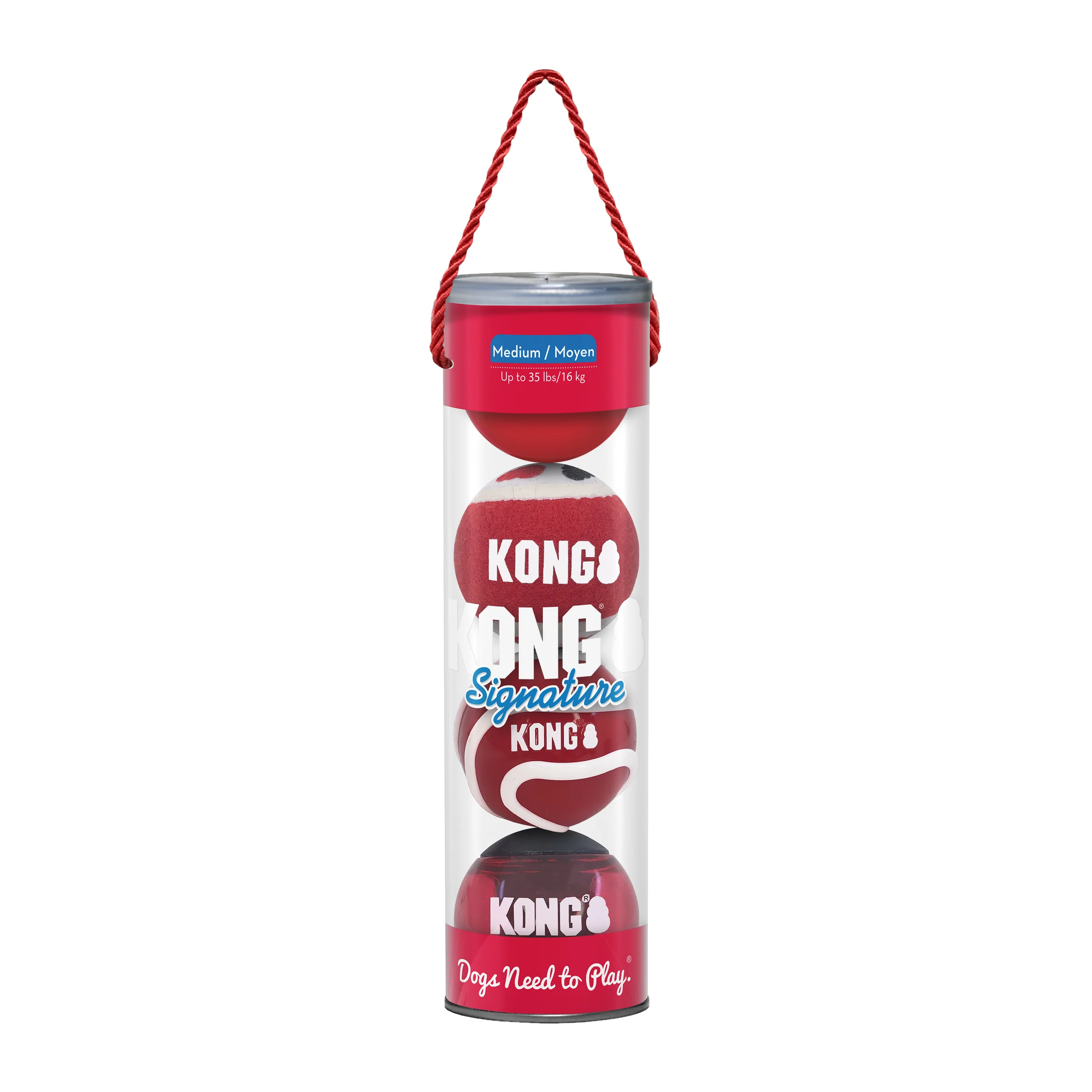 KONG Signature Ball, Medium Dog Toy, 4pk