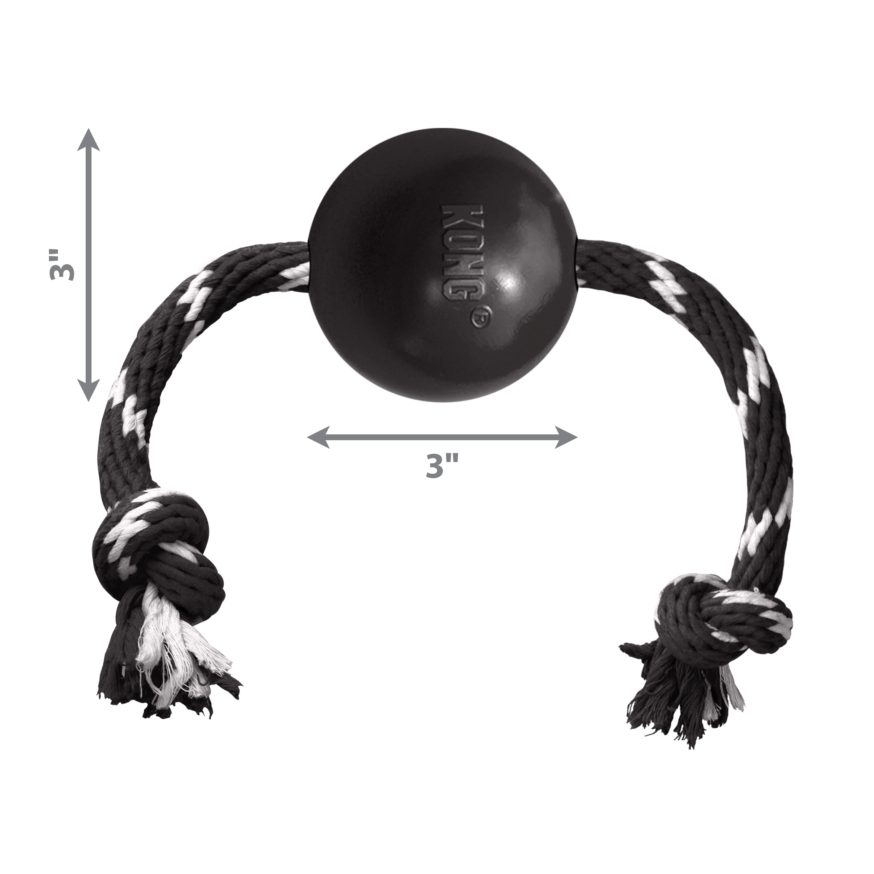 KONG Extreme Ball with Rope, Large Dog Toy - Image 2