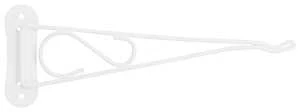Swivel Plant Bracket, 10-3/8 L, Steel, White, Wall Mount Mounting