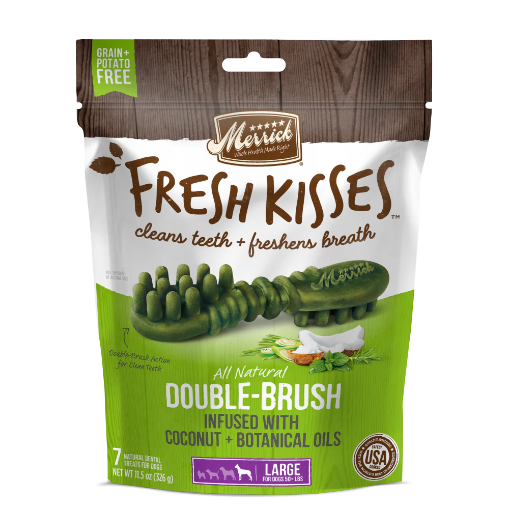Merrick Fresh Kisses Grain Free Coconut Oil and Botanicals Large Dental Dog Treats