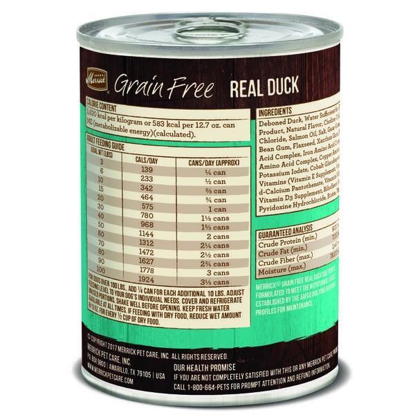 Merrick Grain Free 96% Real Duck Canned Dog Food - Image 3