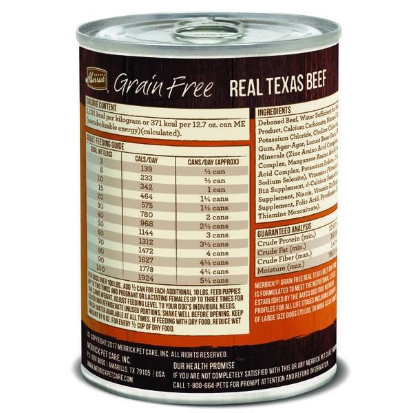 Merrick Grain Free 96% Real Texas Beef Canned Dog Food - Image 2