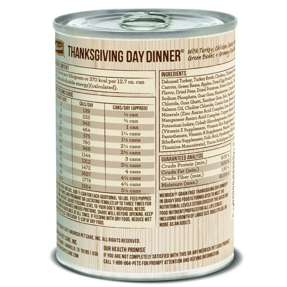 Merrick Grain Free Thanksgiving Day Dinner Canned Dog Food - Image 3