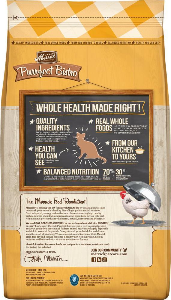 Merrick Purrfect Bistro Grain Free Real Chicken & Sweet Potato Recipe Dry Cat Food - Image 2