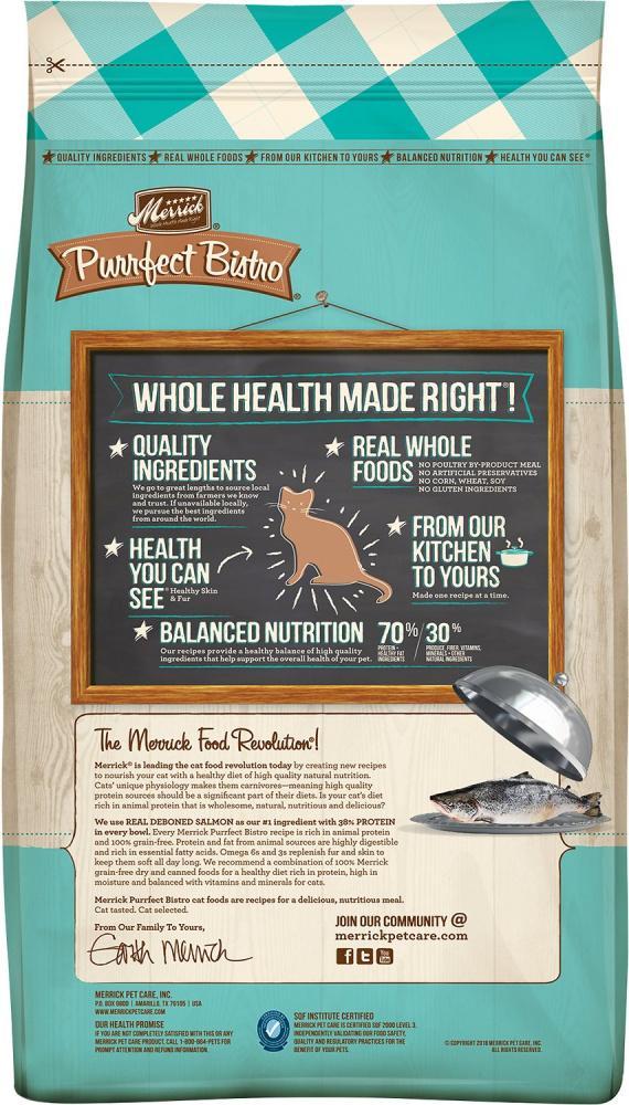Merrick Purrfect Bistro Grain Free Real Salmon & Sweet Potato Recipe Dry Cat Food - Image 2