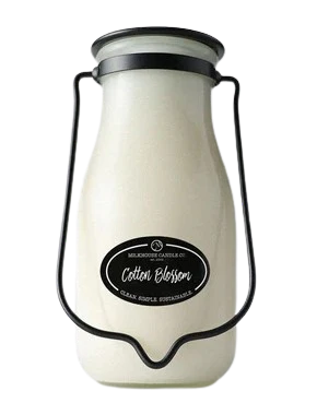 14 oz Milkbottle Candle: Cotton Blossom