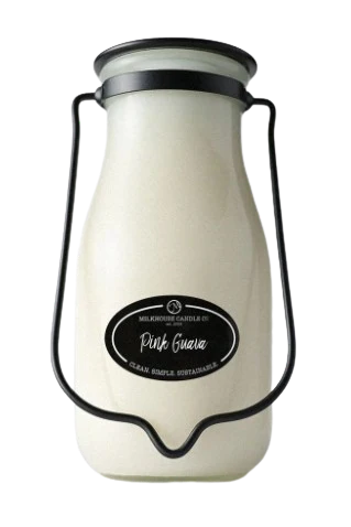 14 oz Milkbottle Candle: Pink Guava