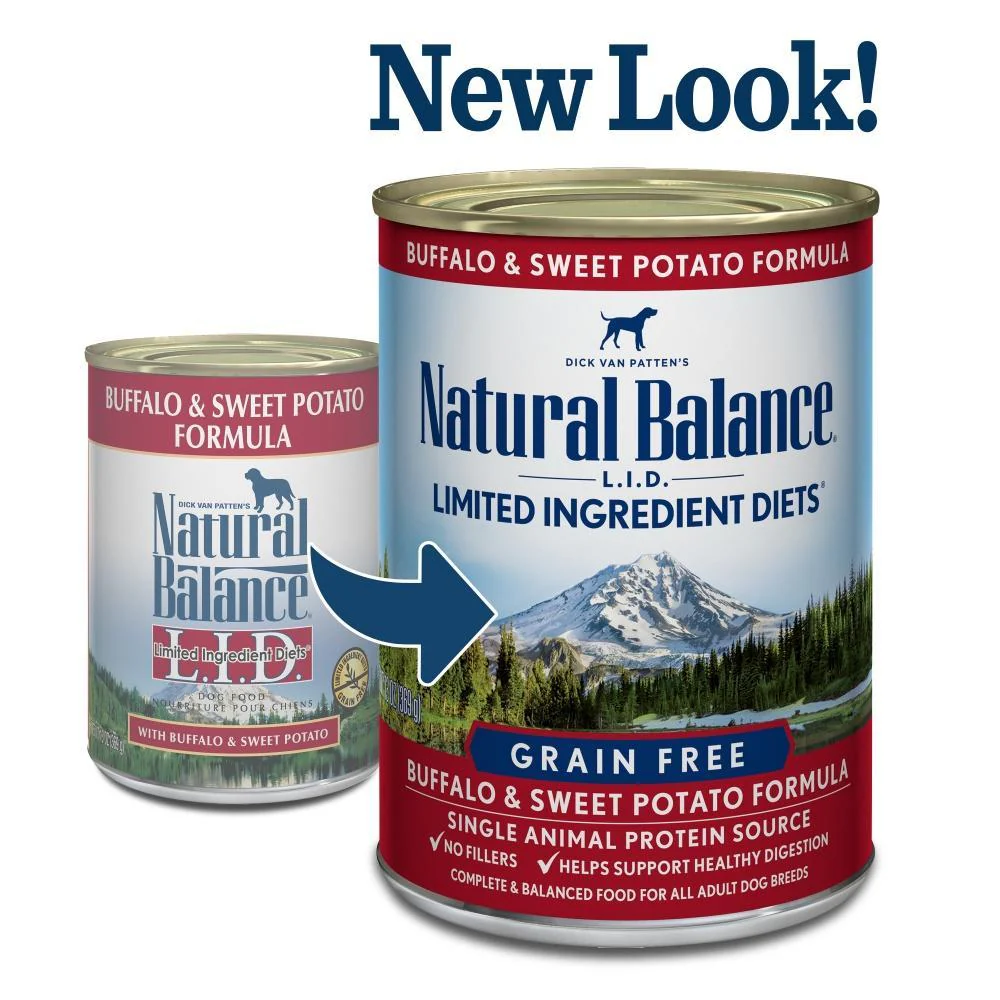 Natural Balance L.I.D. Limited Ingredient Diets Buffalo and Sweet Potato Formula Canned Dog Food - Image 2