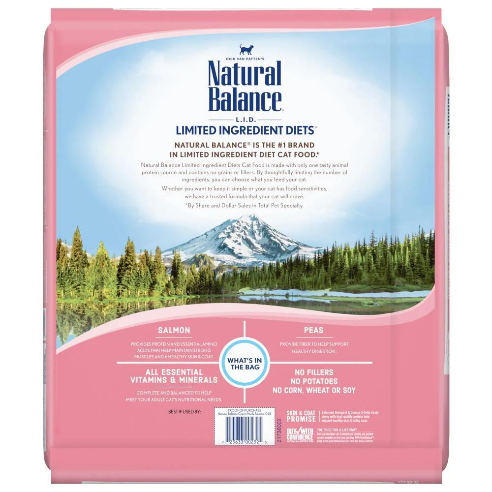 Natural Balance L.I.D. Limited Ingredient Diets Green Pea & Salmon Dry Cat Food - Image 4