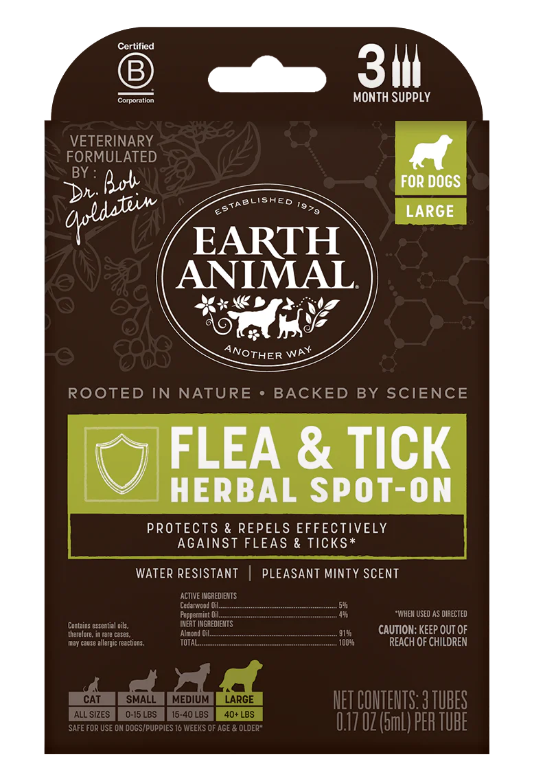 Earth Animal Nature’s Protection™ Flea & Tick Herbal Spot-On For Dogs