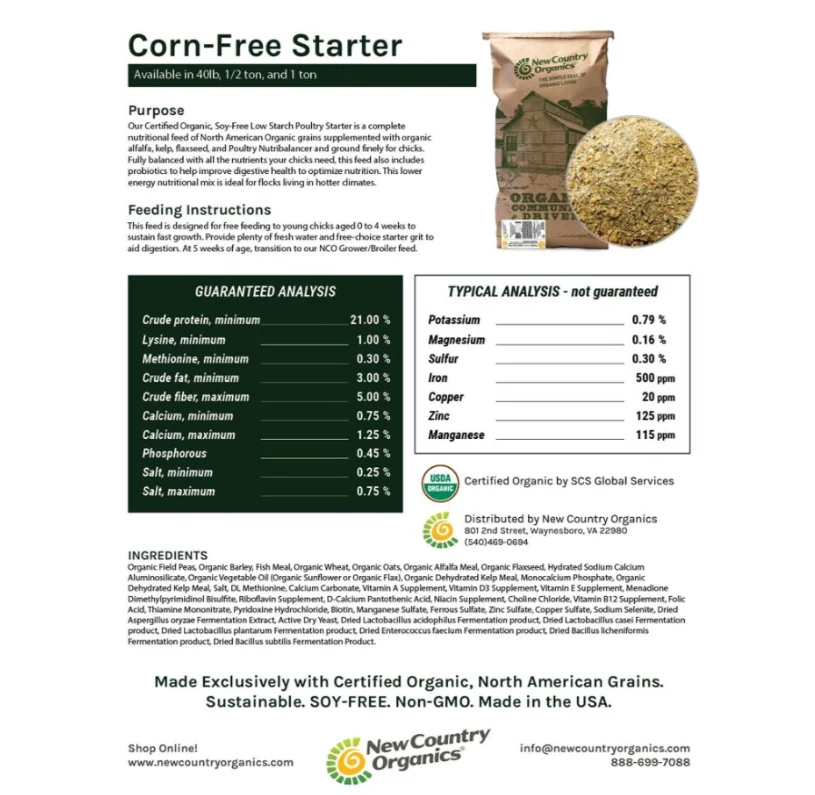New Country Organics Corn Free, Soy Free Starter Feed - Image 2