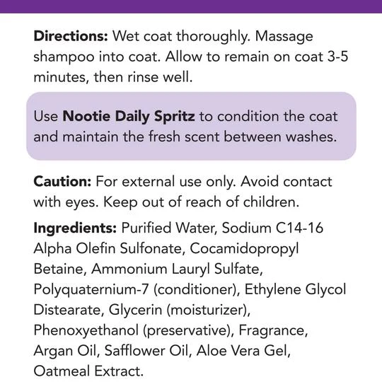 Nootie Restoring Argan Oil Pet Shampoo, Soft Lily Passion, 16oz - Image 5