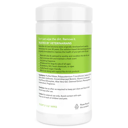 Nootie Waterless Shampoo Wipes with Aloe & Oatmeal, Cucumber Melon70CT - Image 2