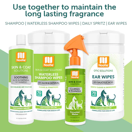 Nootie Waterless Shampoo Wipes with Aloe & Oatmeal, Cucumber Melon70CT - Image 3