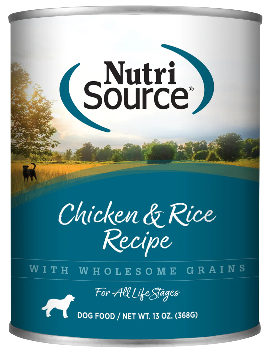 NutriSource Adult Chicken & Rice Formula Healthy Wet Dog Food, 13oz can