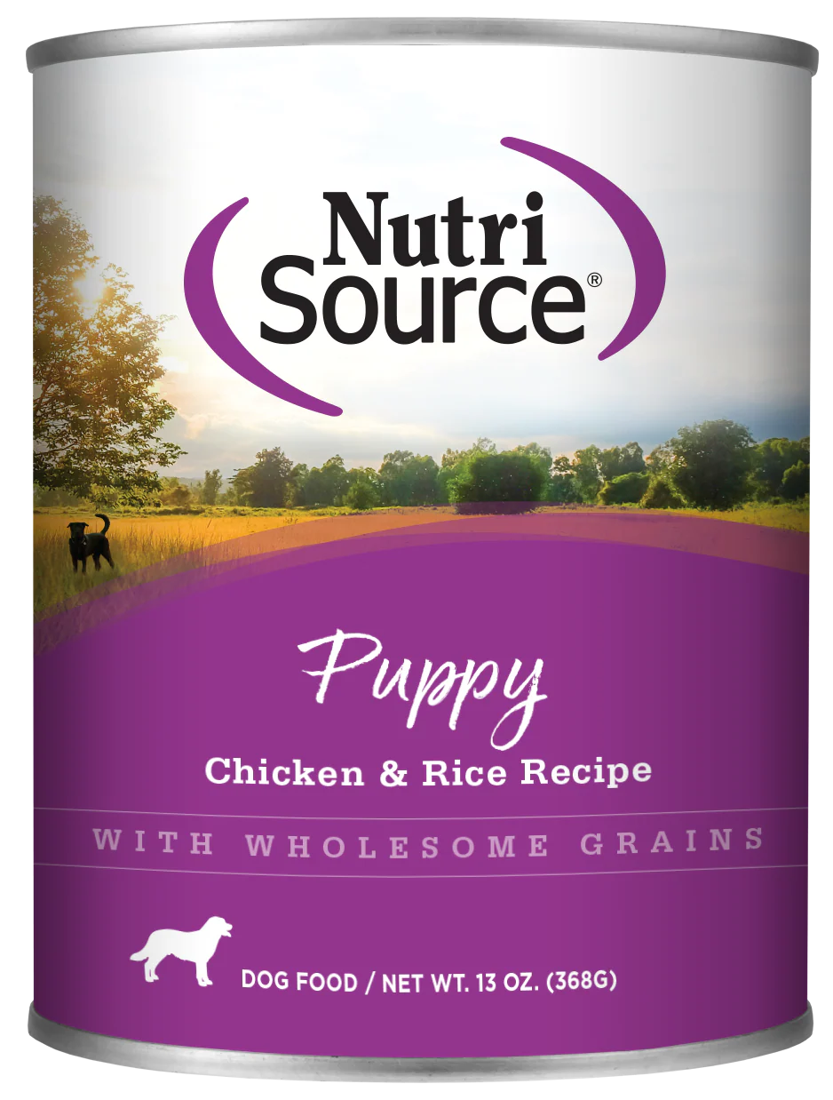 NutriSource Puppy Formula Chicken & Rice Healthy Wet Puppy Food, 13oz can