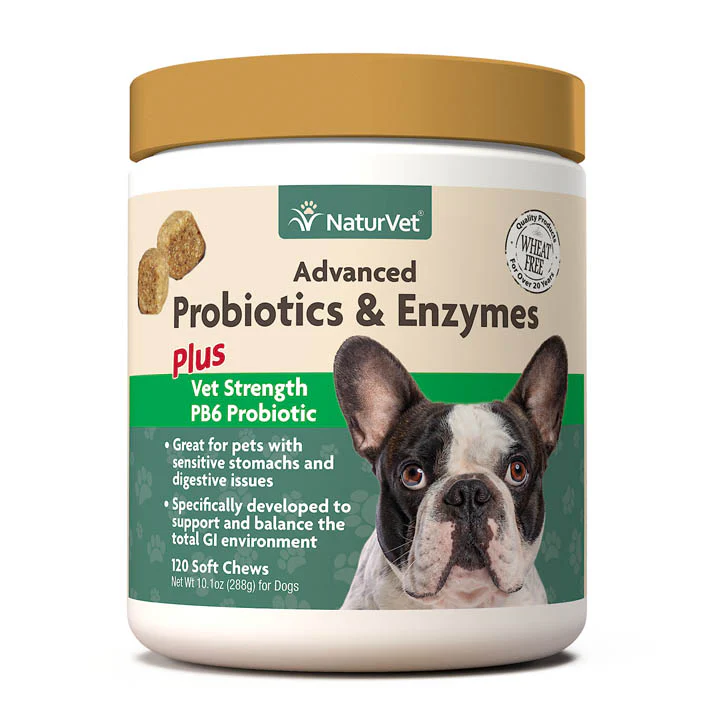 NaturVet Advanced Probiotics & Enzymes Soft Chews for Dogs