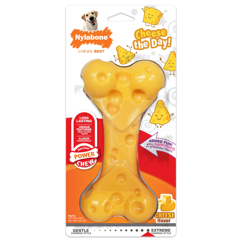 Nylabone Power Chew Cheese Dog Toy, Medium - Image 2