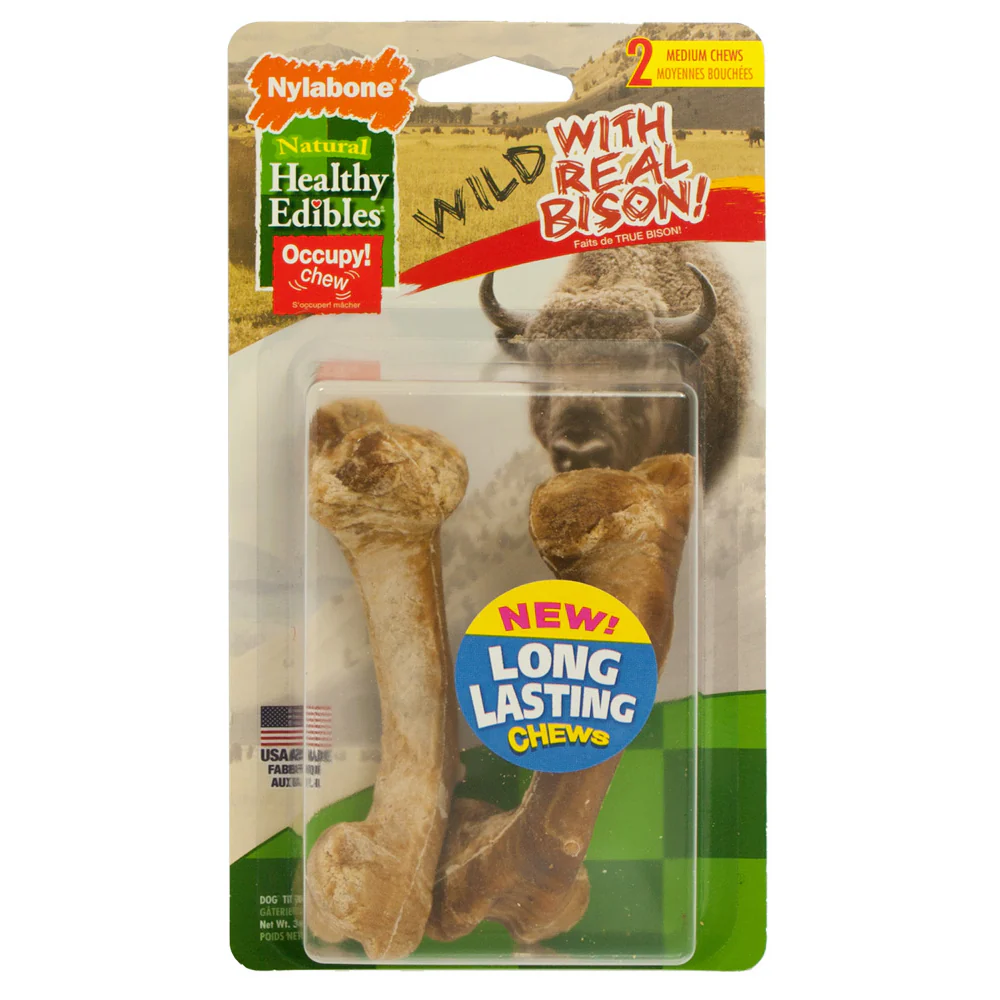 Nylabone Healthy Edibles WILD Natural Long Lasting Bison Dog Chew Treats - Image 2
