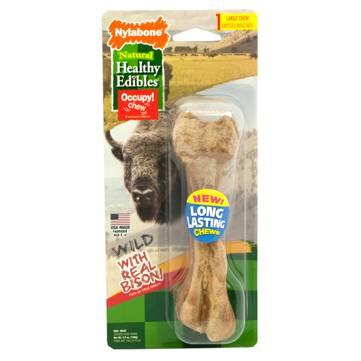Nylabone Healthy Edibles WILD Natural Long Lasting Bison Dog Chew Treats - Image 3