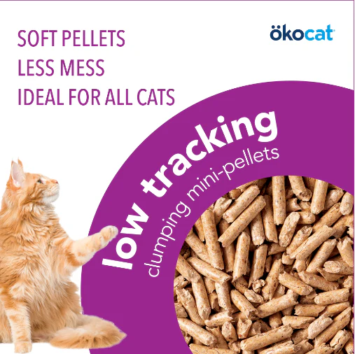 ökocat® Low Tracking, Less Mess Mini-Pellets Clumping Wood Cat Litter - Image 2