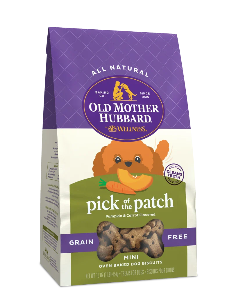 Old Mother Hubbard Grain Free Oven Baked Mini Dog Biscuits, Pick of the Patch Pumpkin & Carrot, 20oz
