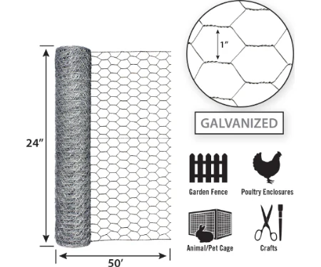 Galvanized Hex Netting 24"H X 50'W - Image 2